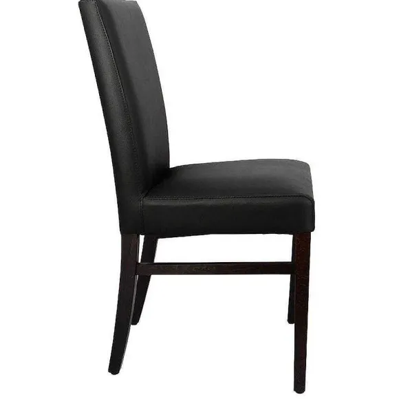 Fashion RETIF Chaise D'Int Rieur S Ville En Bois Tapiss E D'Un Simili Cuir Noir - Par 2