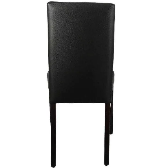 Fashion RETIF Chaise D'Int Rieur S Ville En Bois Tapiss E D'Un Simili Cuir Noir - Par 2