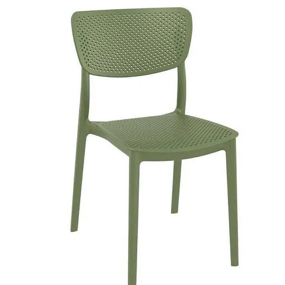 Sale RETIF Chaise Empilable D'Ext Rieur En Polypropyl Ne Lucy Coloris Vert Olive
