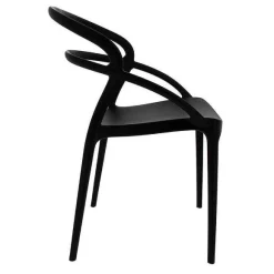 Sale RETIF Chaise Empilable D'Ext Rieur En Polypropyl Ne Toulon Coloris Noir Par 4