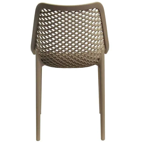 Cheap RETIF Chaise Empilable D'Ext Rieur En Polypropyl Ne Air Coloris Taupe Par 4