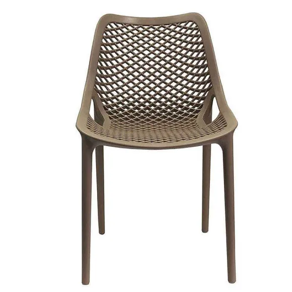 Cheap RETIF Chaise Empilable D'Ext Rieur En Polypropyl Ne Air Coloris Taupe Par 4
