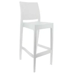 Best RETIF Chaise Haute De Bar Empilable D'Ext Rieur En Polypropyl Ne Inca - Blanc (4)
