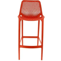 New RETIF Chaise Haute De Bar Empilable D'Ext Rieur En Polypropyl Ne Air Coloris Rouge (4)