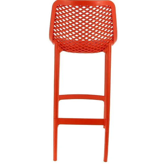 New RETIF Chaise Haute De Bar Empilable D'Ext Rieur En Polypropyl Ne Air Coloris Rouge (4)