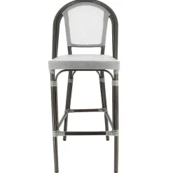 Shop RETIF Chaise Haute De Bar Empilable D'Ext Rieur En Aluminium Textyl Ne Biarritz Gris