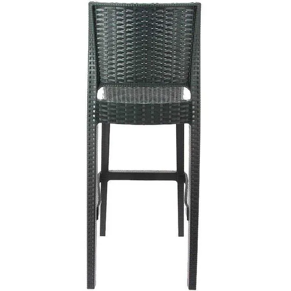 Cheap RETIF Chaise Haute De Bar Empilable D'Ext Rieur En R Sine Cuba Coloris Gris Fonc (4)