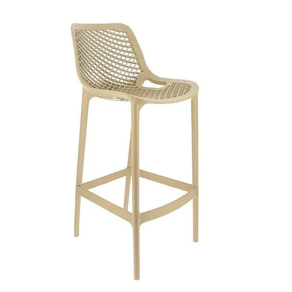 Flash Sale RETIF Chaise Haute De Bar Empilable D'Ext Rieur En Polypropyl Ne Air Coloris Taupe (4)
