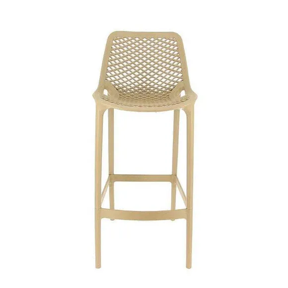 Flash Sale RETIF Chaise Haute De Bar Empilable D'Ext Rieur En Polypropyl Ne Air Coloris Taupe (4)