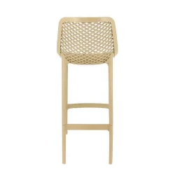 Flash Sale RETIF Chaise Haute De Bar Empilable D'Ext Rieur En Polypropyl Ne Air Coloris Taupe (4)