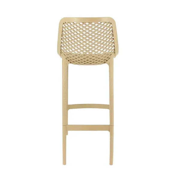 Flash Sale RETIF Chaise Haute De Bar Empilable D'Ext Rieur En Polypropyl Ne Air Coloris Taupe (4)