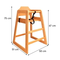 Discount RETIF Chaise Haute Empilable Bois Clair Welcome Family