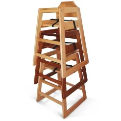 Discount RETIF Chaise Haute Empilable Bois Clair Welcome Family