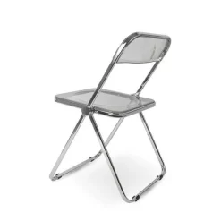 New RETIF Chaise Pliable En Plexiglass Couleur Inox Et Gris Fum Smoke