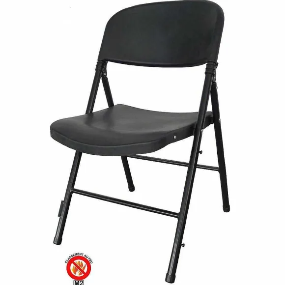 Shop RETIF Chaise Pliante Furnitrade -Jumbo Noire- Par 6