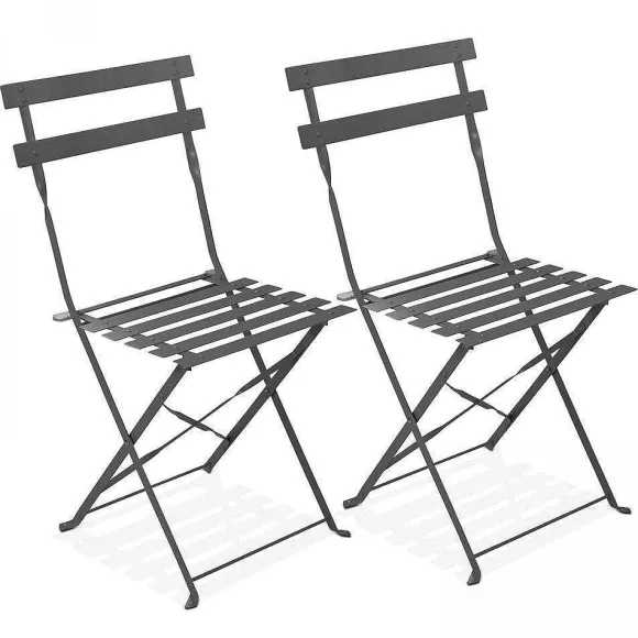 Sale RETIF Chaises Pliante Rome Acier Gris 42X46X82 Cm- Par 2