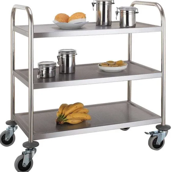 Clearance RETIF Chariot De Transport En Inox D Montable 3 Niveaux Quip De 4 Roues Pivotantes