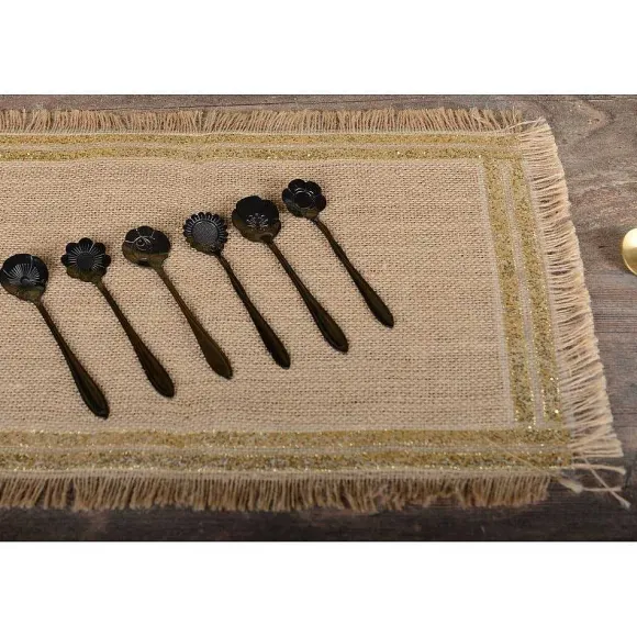 Clearance RETIF Chemin De Table En Toile De Jute Dore