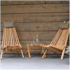 Cheap RETIF Chilienne En Bois Ecochair Avec Coussin (Lot De 2) Bois D'Aulne