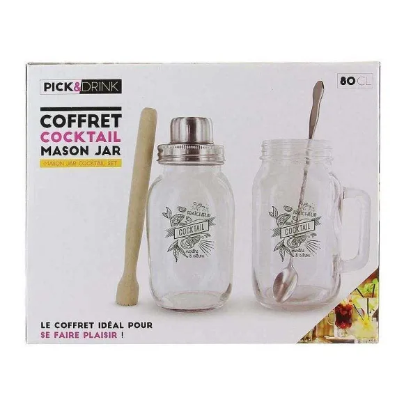 Discount RETIF Coffret Cocktail Mason Jar Ustensiles Et Recettes