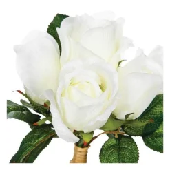 Cheap RETIF Compo Artificielle De 3 Roses Blanches Dans 3 Vases En Verre Li S Par Une Corde