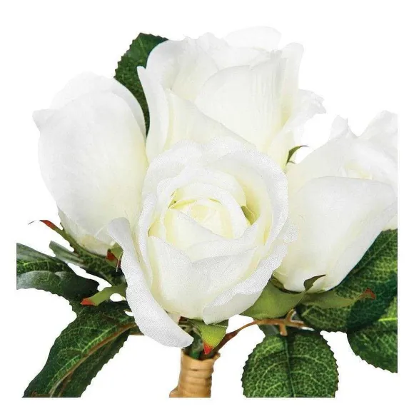 Cheap RETIF Compo Artificielle De 3 Roses Blanches Dans 3 Vases En Verre Li S Par Une Corde