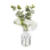 Hot RETIF Compo Artificielle De 3 Roses Blanches Dans 3 Vases En Verre Li S Par Une Corde