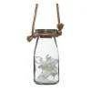 New RETIF Compo Artificielle De 3 Roses Blanches Dans 3 Vases En Verre Li S Par Une Corde