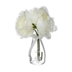 Flash Sale RETIF Compo Artificielle De 3 Roses Blanches Dans 3 Vases En Verre Li S Par Une Corde