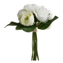 Sale RETIF Compo Artificielle De 3 Roses Blanches Dans 3 Vases En Verre Li S Par Une Corde