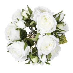 Cheap RETIF Compo Artificielle De 3 Roses Blanches Dans 3 Vases En Verre Li S Par Une Corde