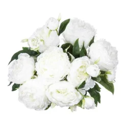 Outlet RETIF Compo Artificielle De 3 Roses Blanches Dans 3 Vases En Verre Li S Par Une Corde