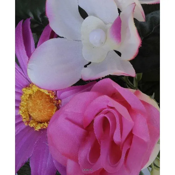 Store RETIF Composition Fleurs Artificielles Cimeti Re Pot Roses Et Gerberas H28Cm D30Cm