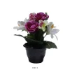 Outlet RETIF Composition Fleurs Artificielles Cimeti Re Pot Roses Lys Arums H28Cm 25Cm