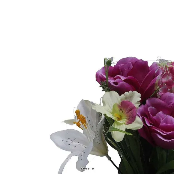 Outlet RETIF Composition Fleurs Artificielles Cimeti Re Pot Roses Lys Arums H28Cm 25Cm
