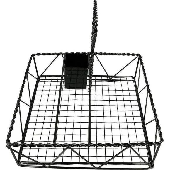 Store RETIF Corbeille "Caddy" Carr 25X25X24Cm Noir Metal