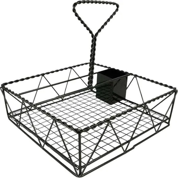 Store RETIF Corbeille "Caddy" Carr 25X25X24Cm Noir Metal