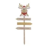 Outlet RETIF D Co De No L Pancarte En Bois Clair Avec Renne Rouge Et Dor H120Cm
