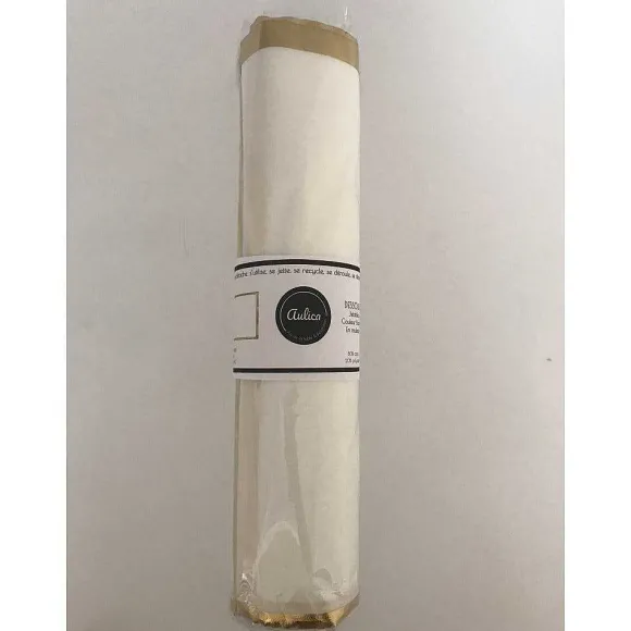 Fashion RETIF Dessous D'Assiette Jetable 31.5X45Cm Blanc Et Dore Rouleau 32Pi Ces