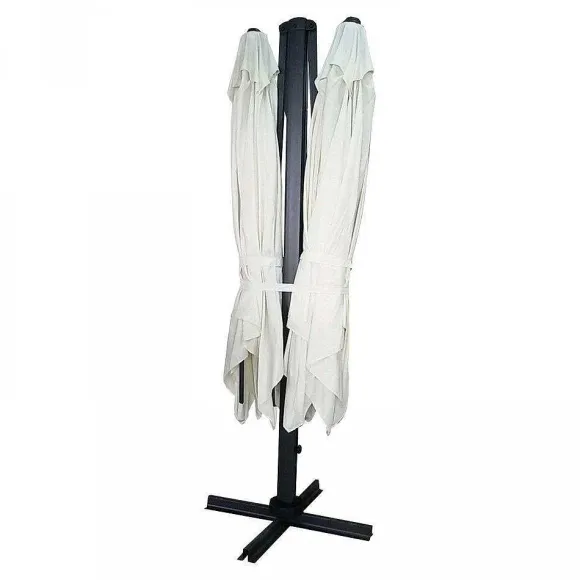 New RETIF Double Parasol D Port Carr En Aluminium 3X3M Cru