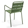 New RETIF Ensemble Table D'Exterieur Et 4 Fauteuils En M Tal Vert Cactus
