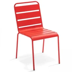 Shop RETIF Ensemble Table D'Exterieur Et 4 Chaises En M Tal Rouge