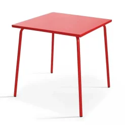 Shop RETIF Ensemble Table D'Exterieur Et 4 Chaises En M Tal Rouge