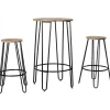Outlet RETIF Ensemble Table Haute Et Tabourets En M Tal Et Bois D'Orme Huil