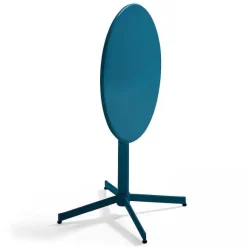 Store RETIF Ensemble Table Ronde Et 2 Chaises D'Exterieur Bistrot En M Tal Turquoise