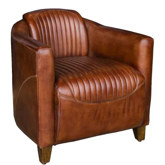 New RETIF Fauteuil Aviateur Cuir Assise H47Cm