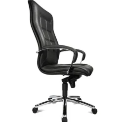 Fashion RETIF Fauteuil De Direction R Tro Cuir Noir Avec Coussin Quadrill