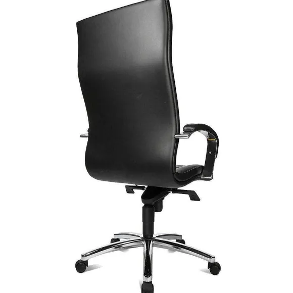 Fashion RETIF Fauteuil De Direction R Tro Cuir Noir Avec Coussin Quadrill