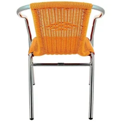 New RETIF Fauteuil D'Ext Rieur Empilable En Aluminium Et Polypropyl Ne Tress Blain Orange