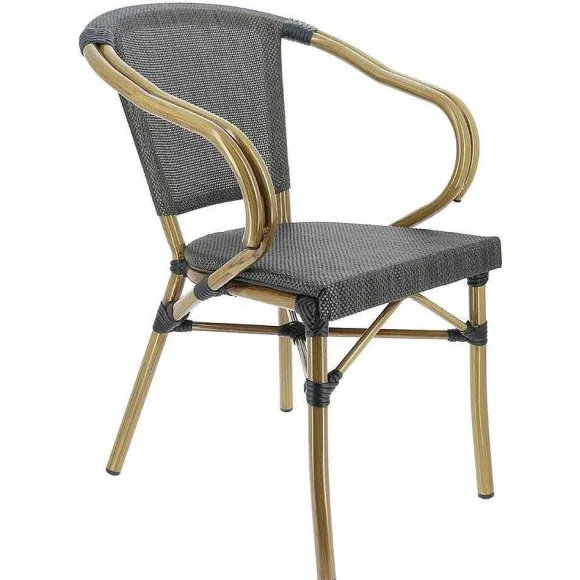 Sale RETIF Fauteuil Empilable D'Ext Rieur Biarritz En Aluminium Et Textyl Ne - Bronze